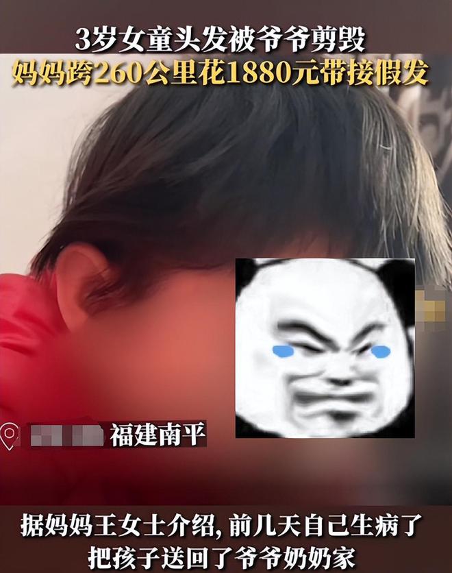 女儿头发被爷爷剪坏妈妈花1880元接假发揭开多少长辈的遮羞布(图2)