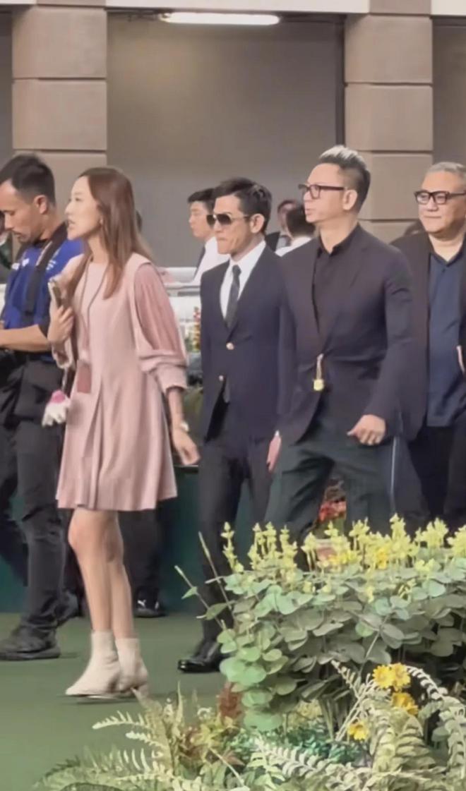 郭富城东莞寻根后现身香港马场给自家马匹加油穿西装头发黑好帅(图12)