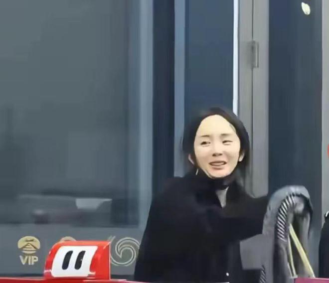 杨幂真实素颜曝光！凌晨出现在机场发顶稀疏瘪嘴凹脸干瘪无力(图5)